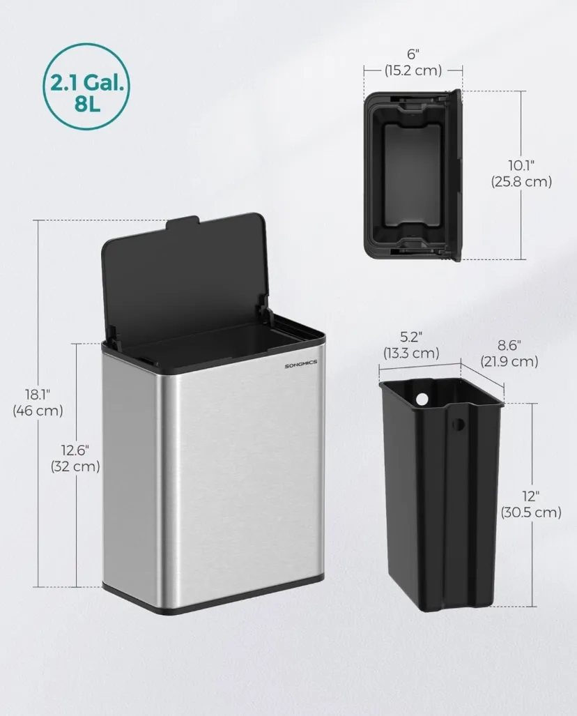 Hanging Trash Can, 2.1-Gallon (8 L) image indicator(4)