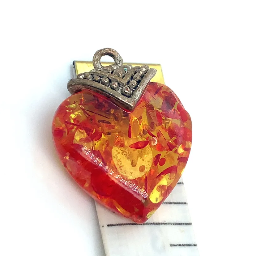 Heart Shaped Amber Pendant SMALL only image indicator(2)