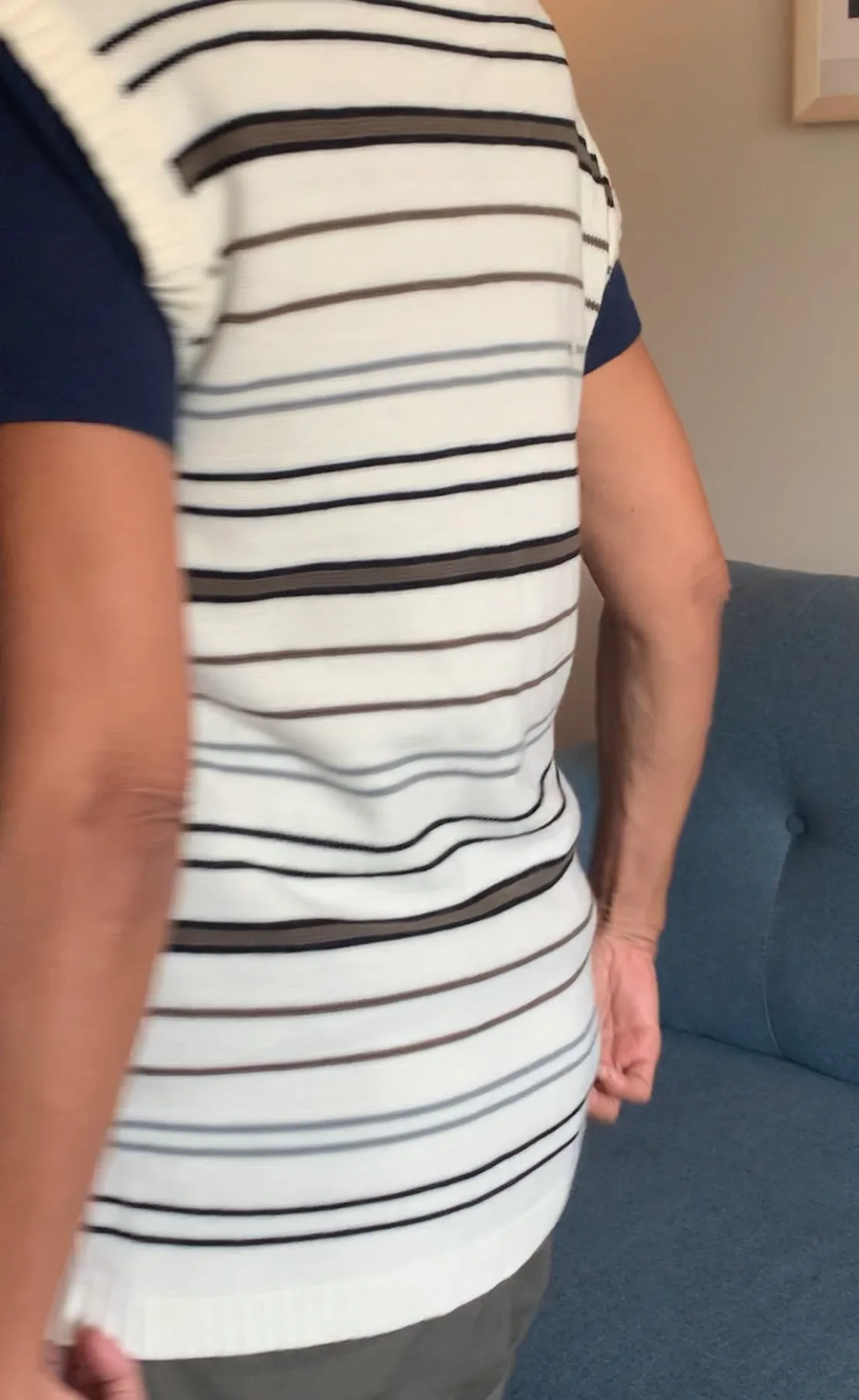 Vintage 70s Striped Knit Vest w/ Ties & Pockets image indicator(7)