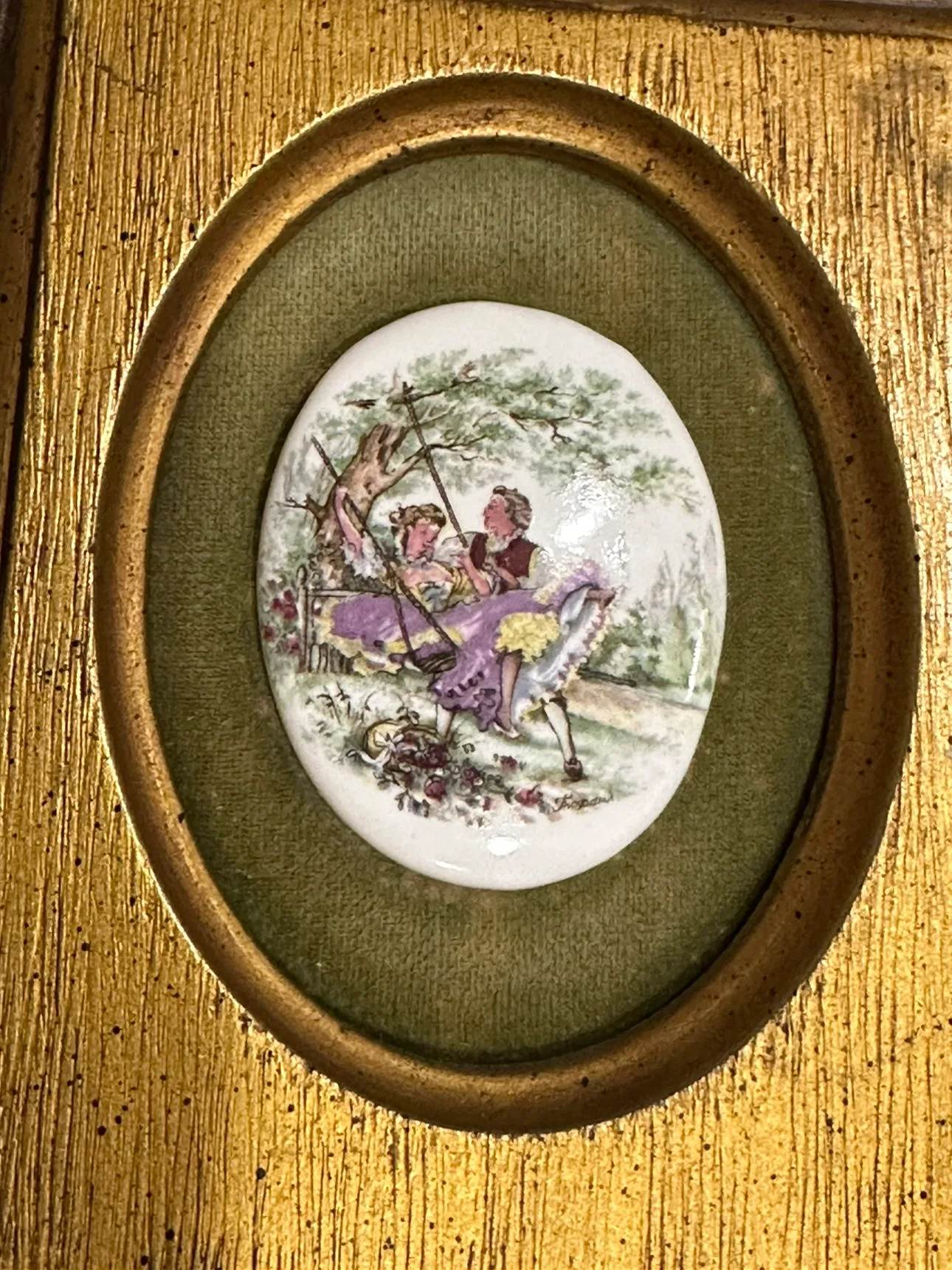 Vintage Framed Set of 3 Ceramic Pictures image indicator(4)