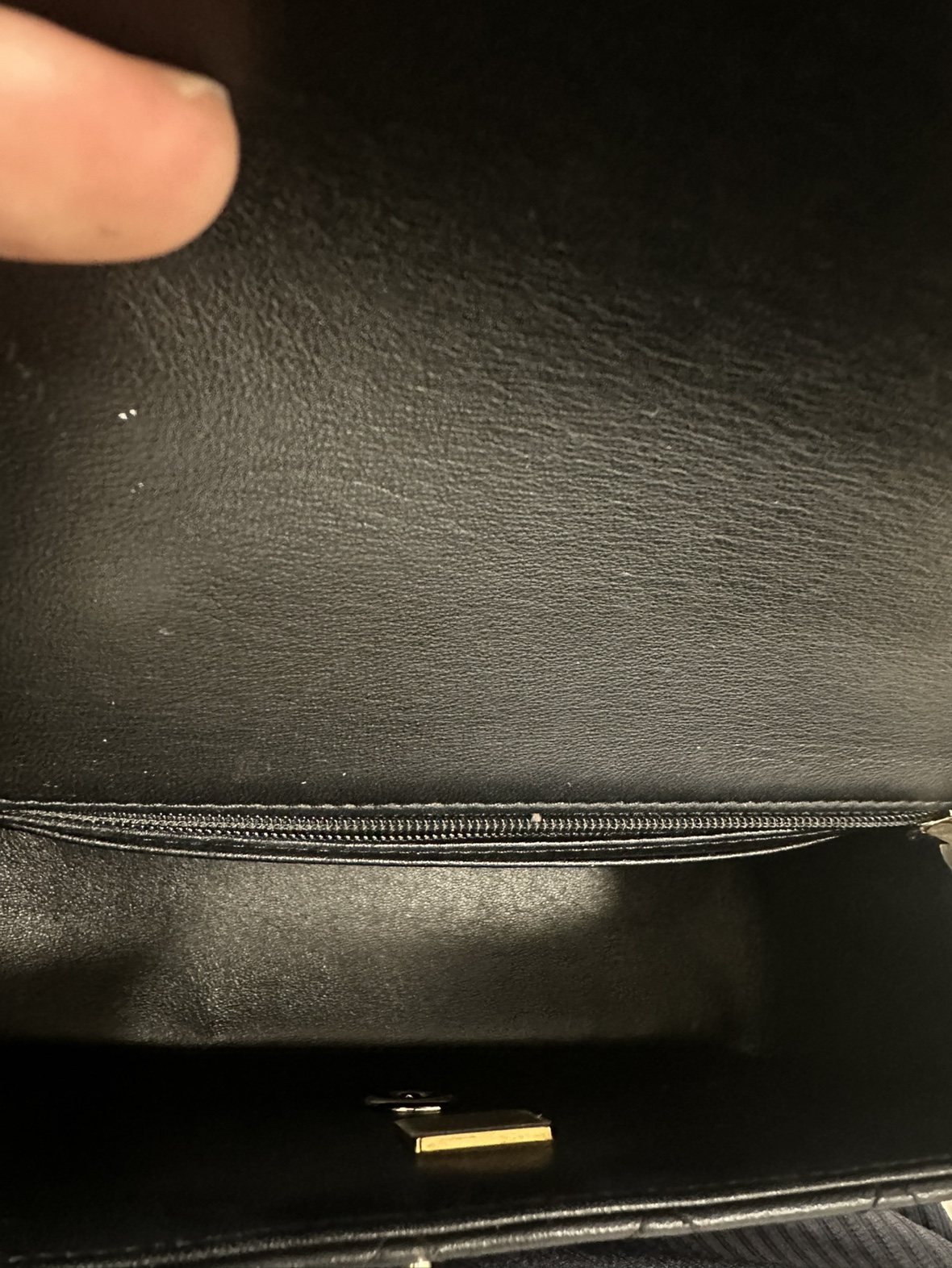 Authentic Chanel Lambskin Quilted Mini Top Handle Flap Black bag - photo 5