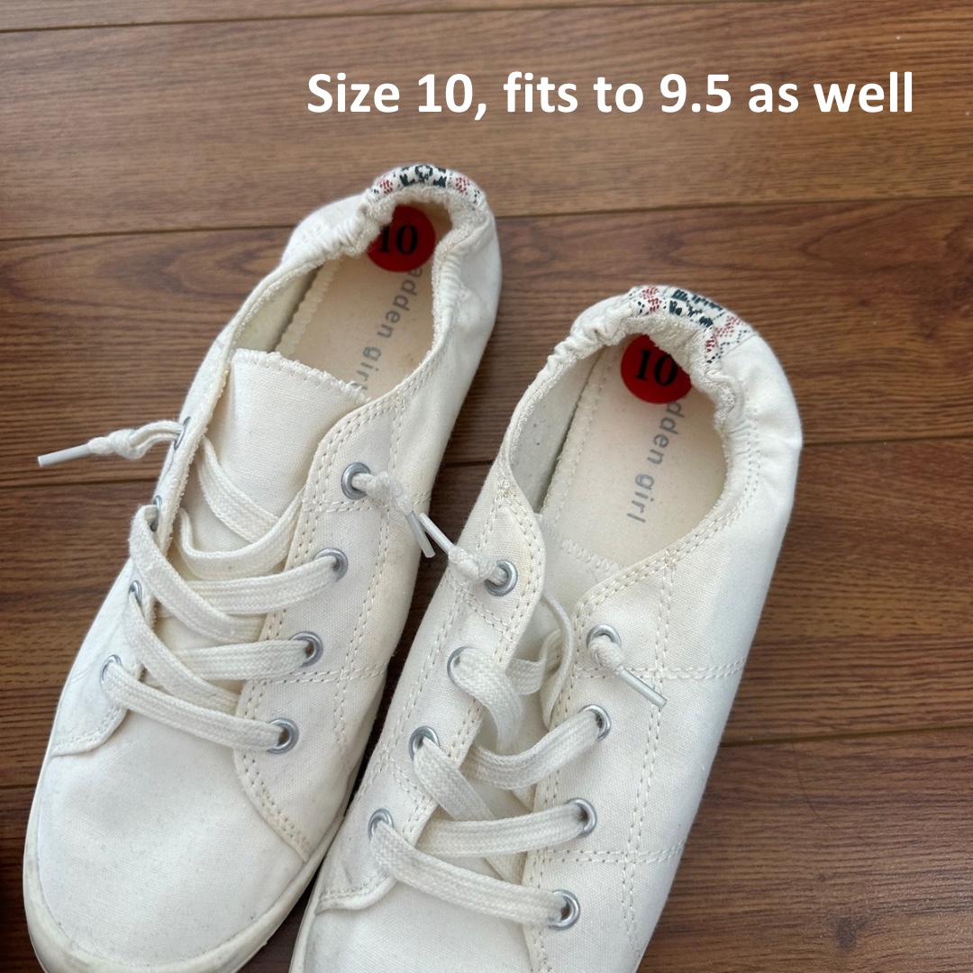 White Canvas Sneakers Size 10