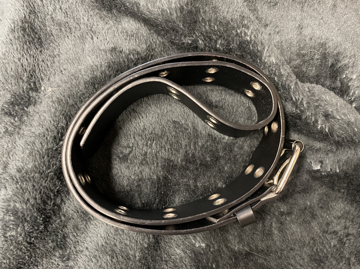 Black Leather Belt with Silver Buckle - photo 2