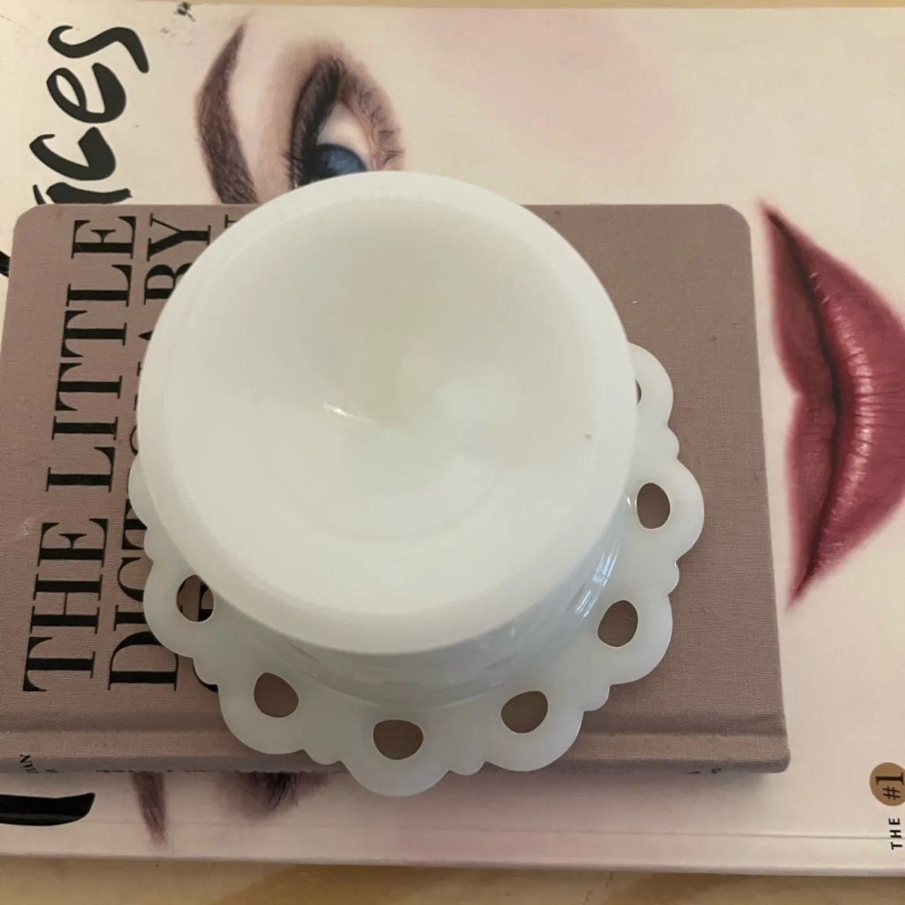 White Milk Glass Pedestal Dish image indicator(5)