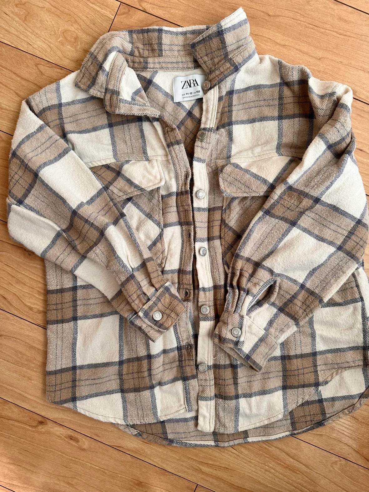 Girls Zara Plaid Flannel Shirt thumbnail