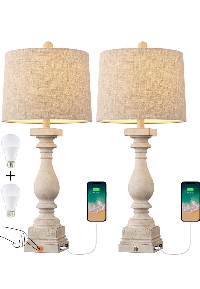 Pair of Table Lamps with USB Ports - photo 4