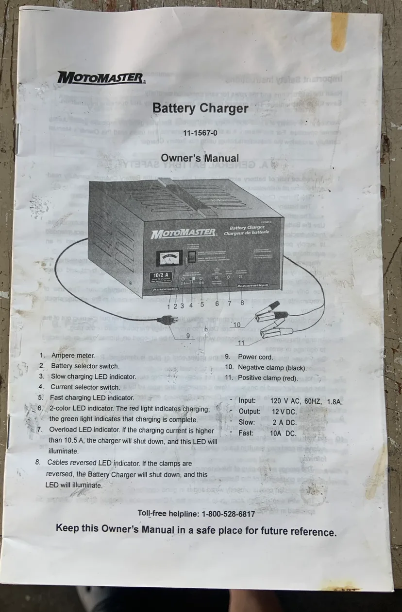 Motomaster 10/2A Battery Charger image indicator(3)