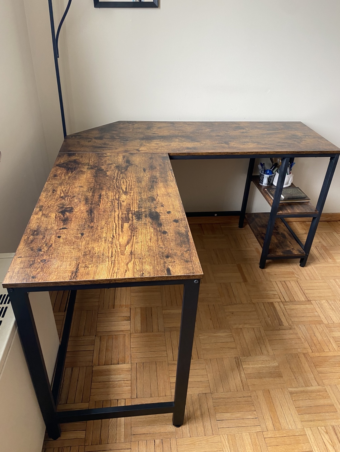 L-Shaped Computer Desk with Storage Shelf - photo 2