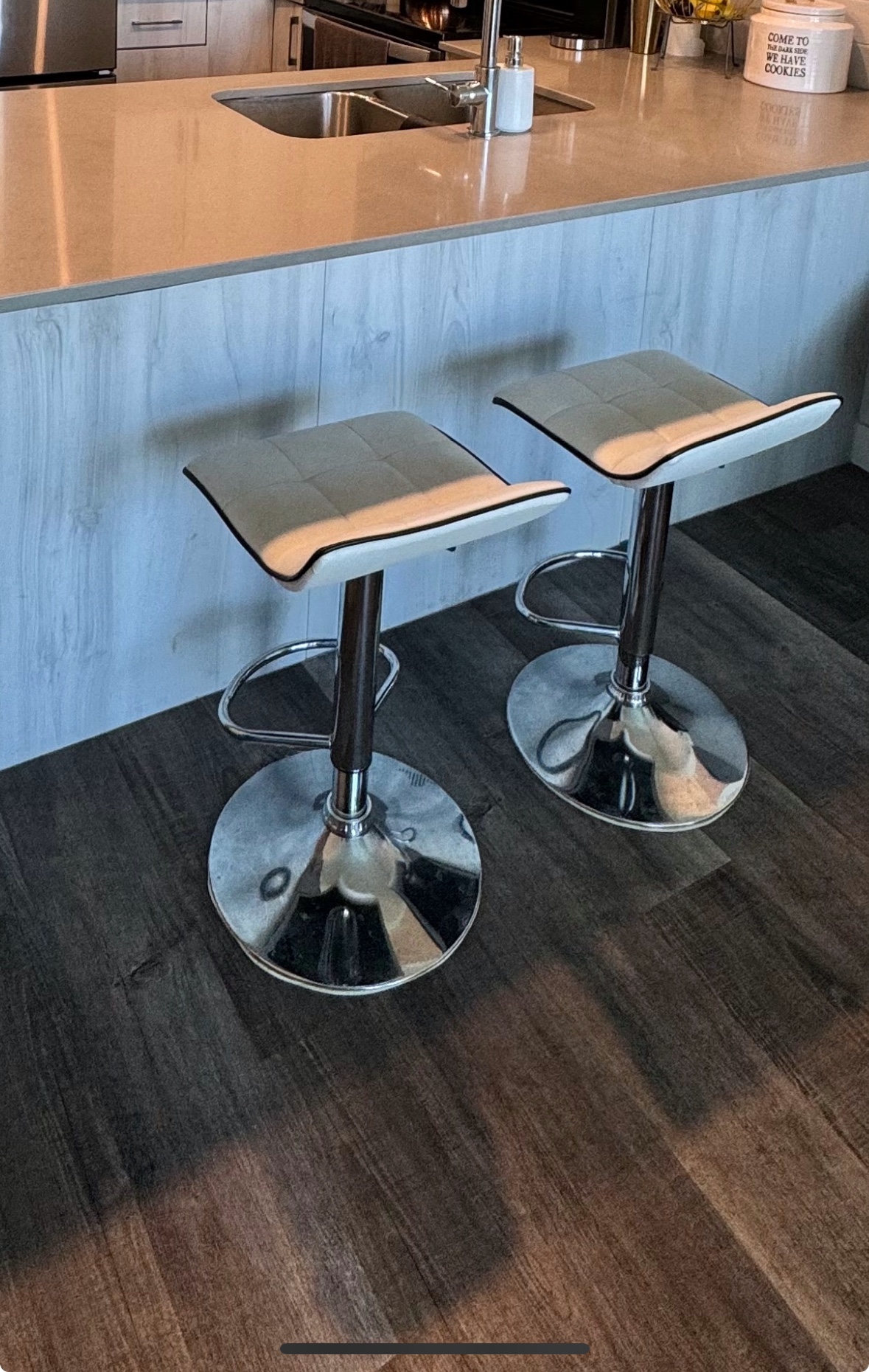 White Bar Stools - Set of 2