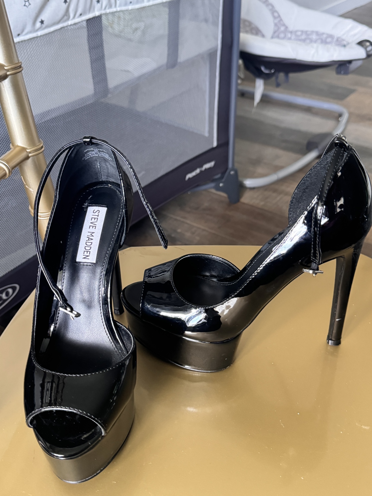 Steve Madden Black Platform Heels