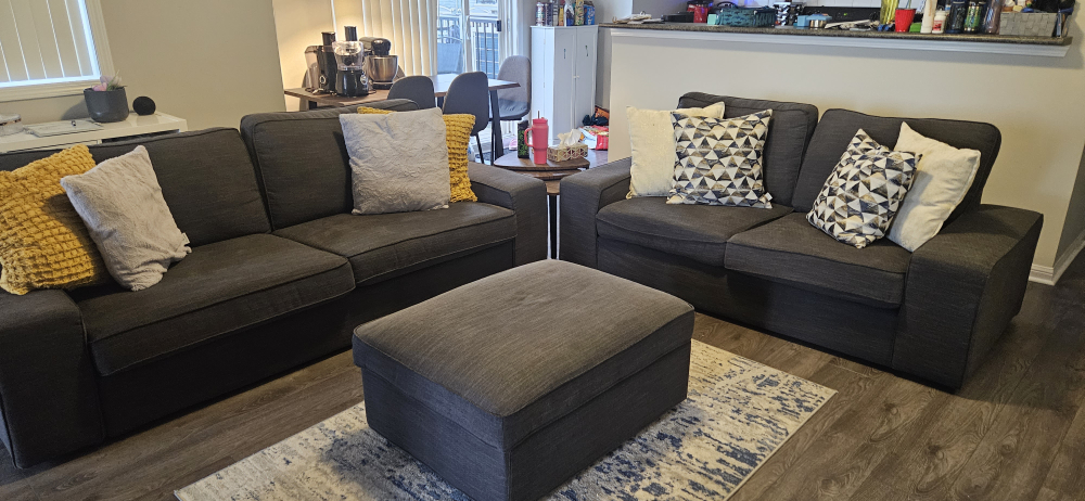 IKEA KIVIK Sofa, Loveseat, and Footstool