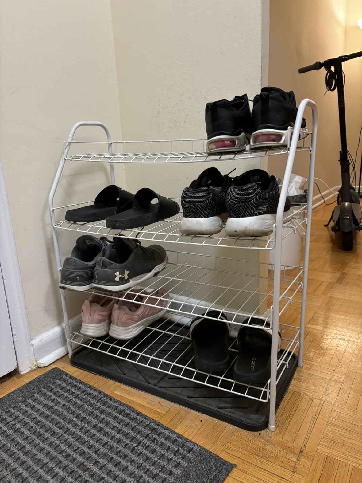 4-Tier Shoe Rack with tray