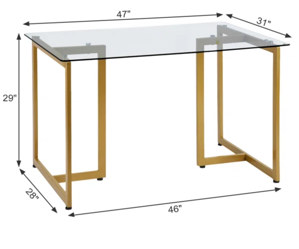 MOVING OUT SALE - Glass Dining Table with Gold Legs - photo 4
