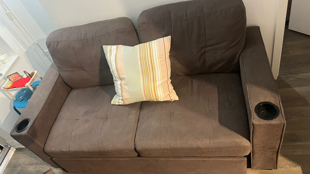 Brown Sofa Bed with Cup Holders - photo 4