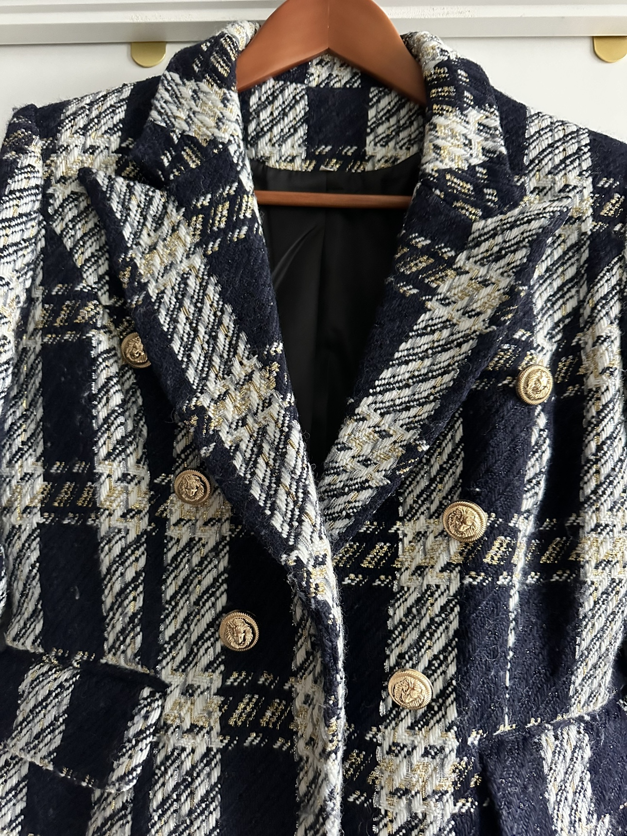 Black and White Plaid Blazer - photo 2