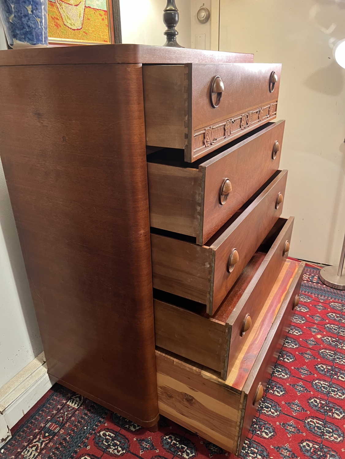 Art Deco Vintage 5 Drawers Dresser w/Wheels - Delivery Extra - photo 3