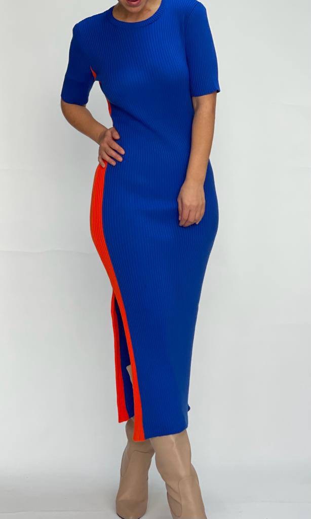 Blue and Orange Midi Dress - photo 3
