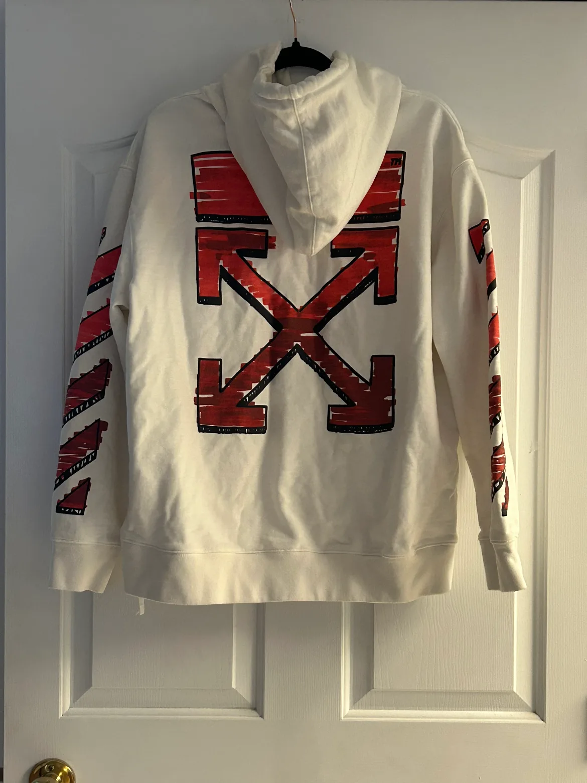 OFF-WHITE Marker Hoodie (White/Red) image indicator(2)