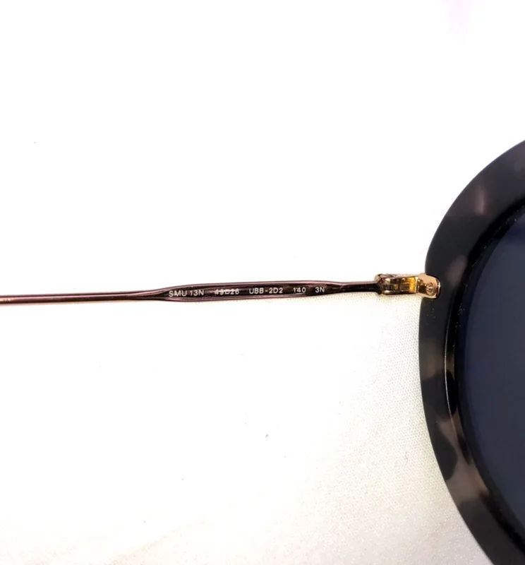 MIU MIU NOIR 13N Brown Havana Gold Retro Round Metal Sunglasses image indicator(5)