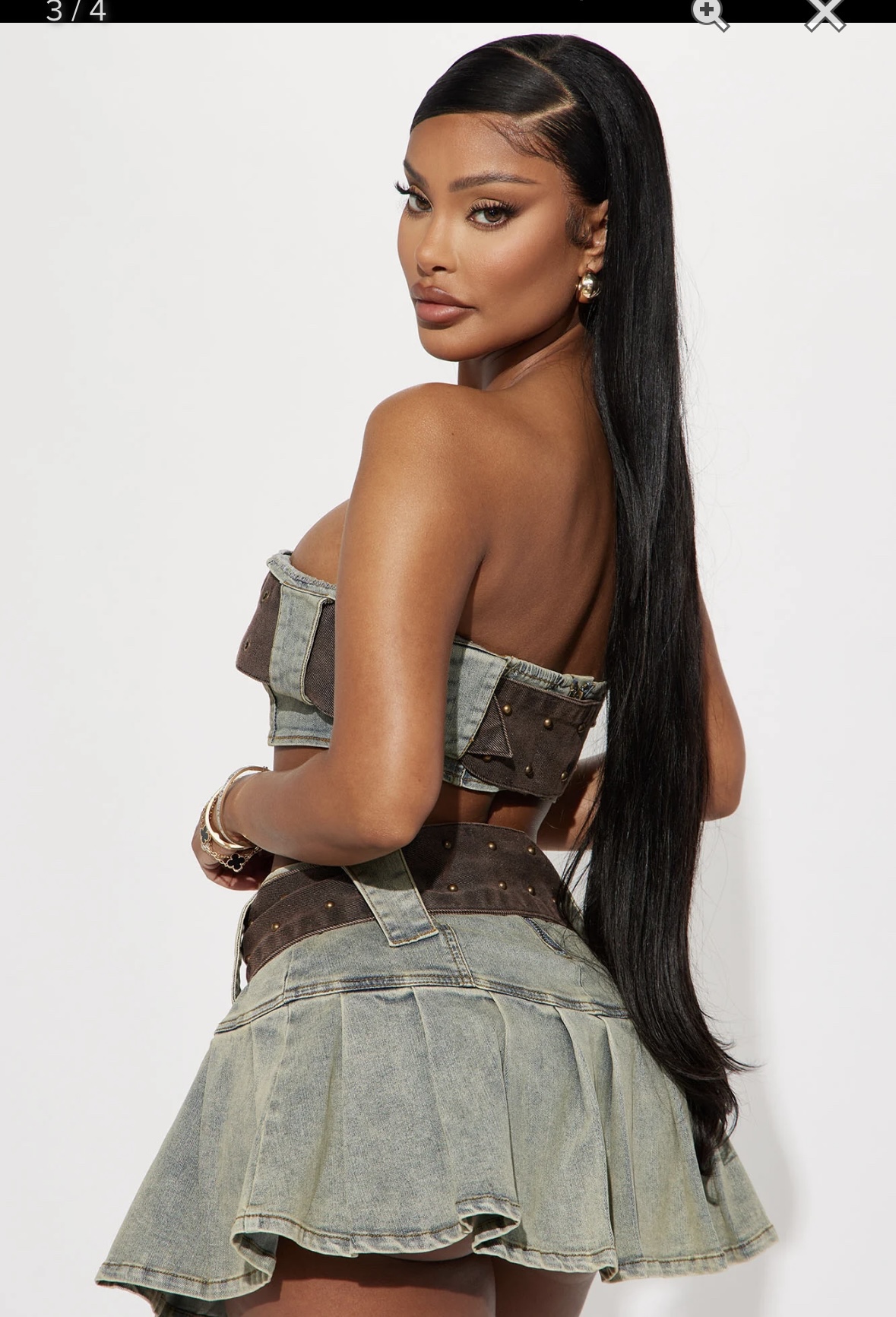 Denim Crop Top and Skirt Set