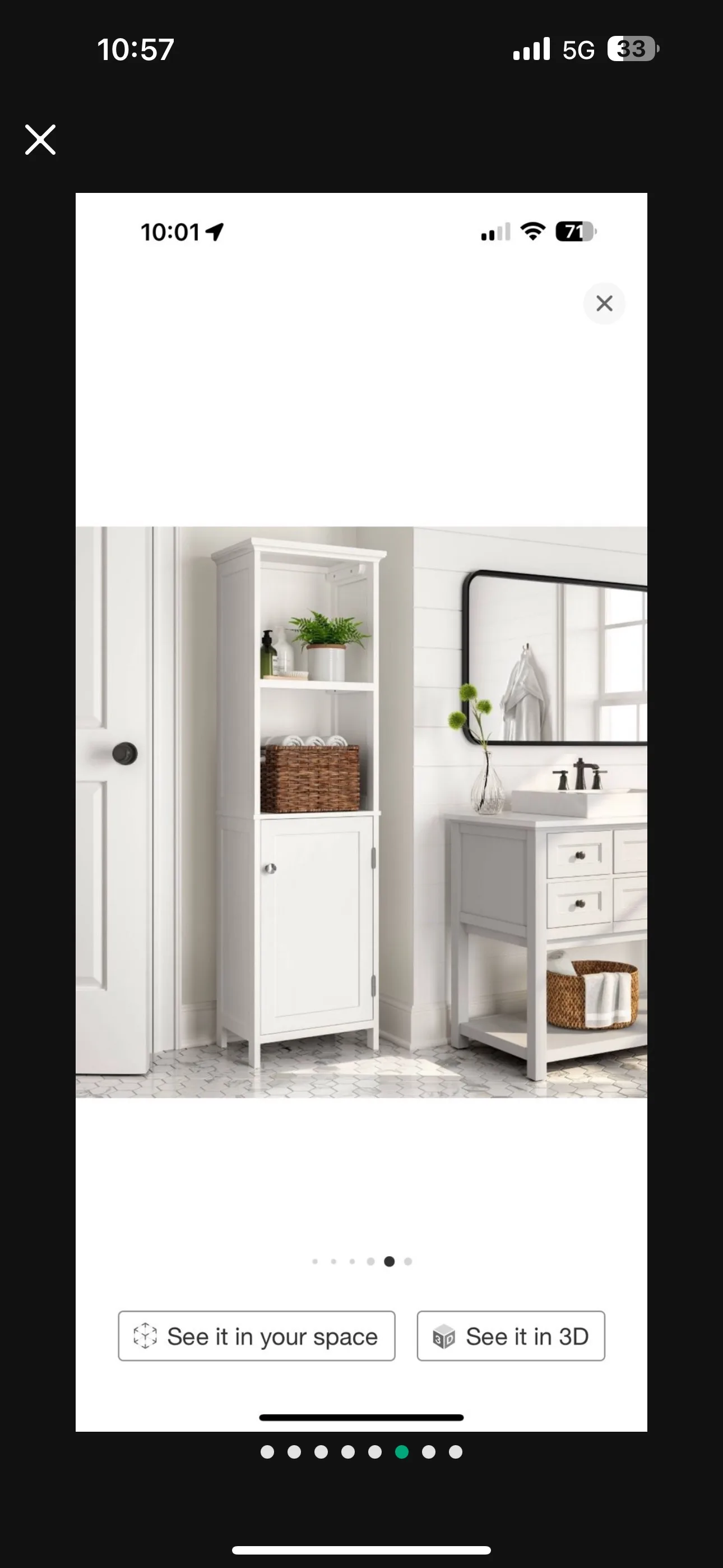 White Wood Linen Tower Cabinet Shelf image indicator(6)