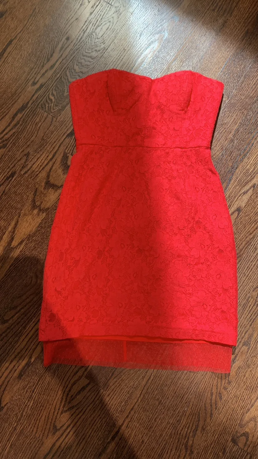 Bcbg Max Azria Red Lace Dress thumbnail