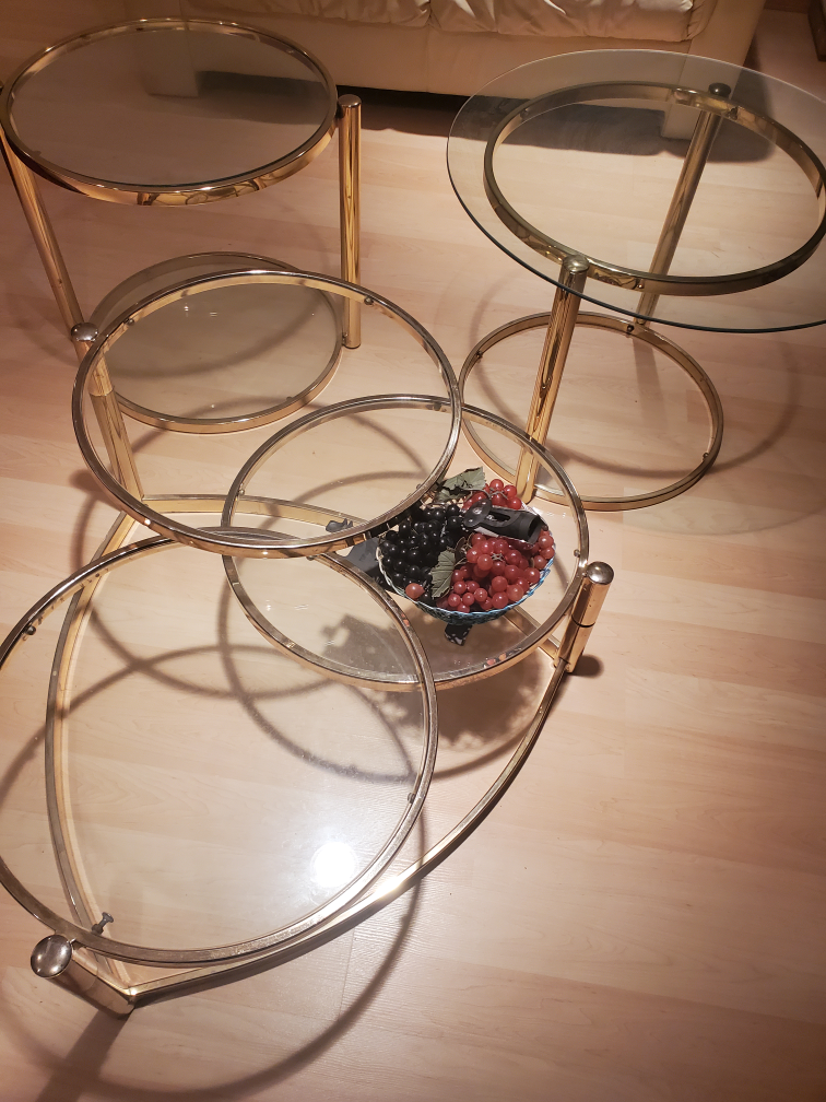 Gold Glass Nesting Tables