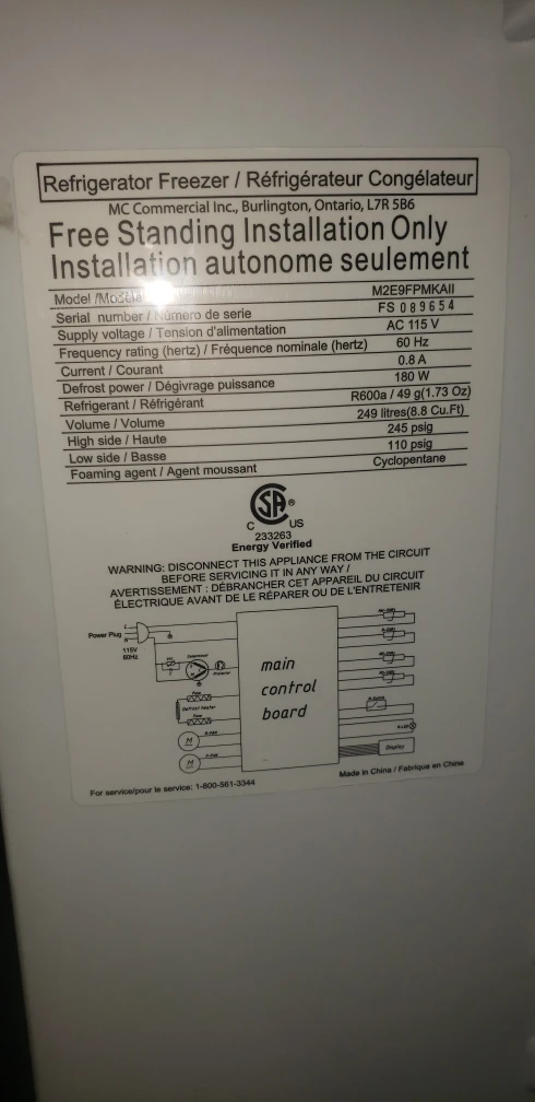 22" wide 22"deep 70"high.  fridge freezer - photo 3