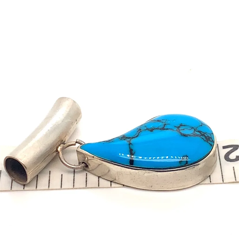 Sterling Silver Navajo Turquoise Pendant image indicator(9)