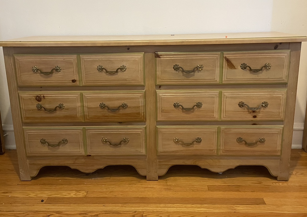 Wooden Armoire with shelves with Nightstand , dresser and chest. - photo 4