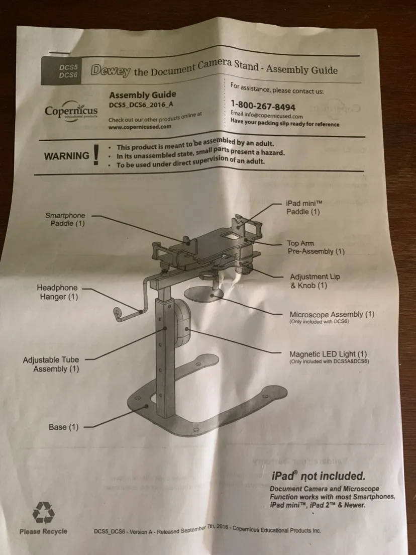Dewey Document Camera Stand image indicator(4)
