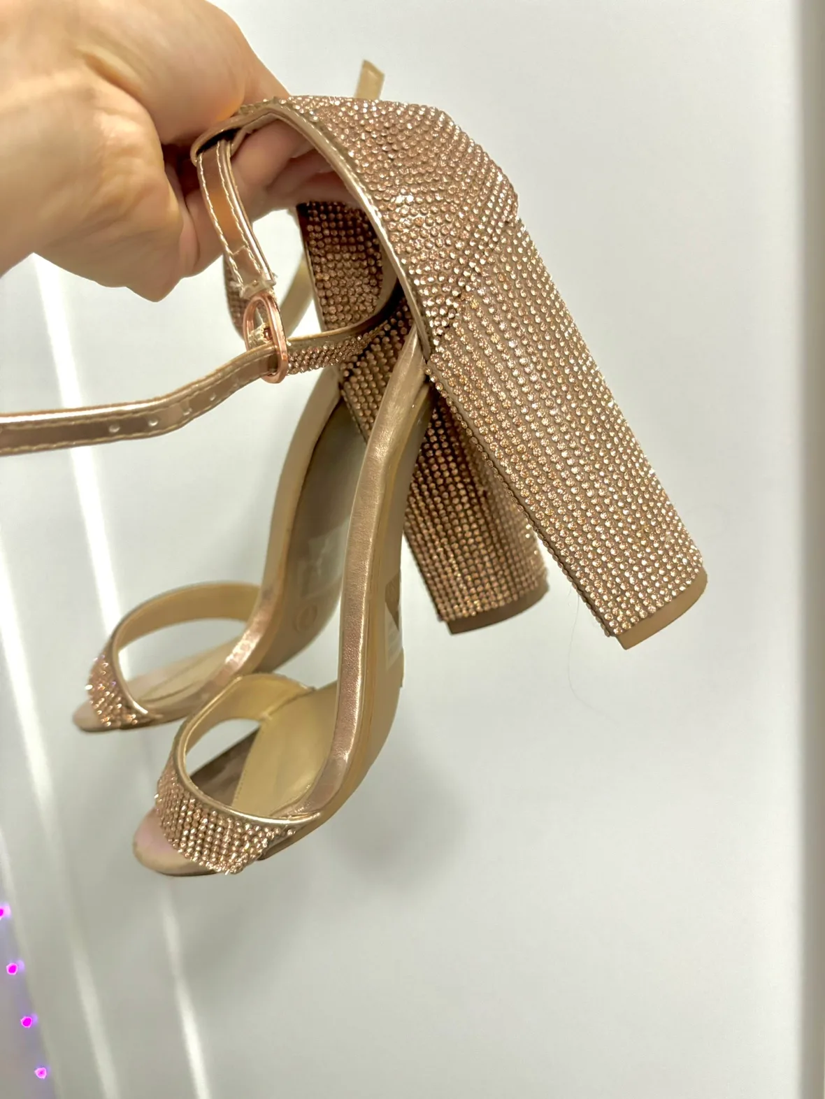 Rose Gold Rhinestone Heels image indicator(2)
