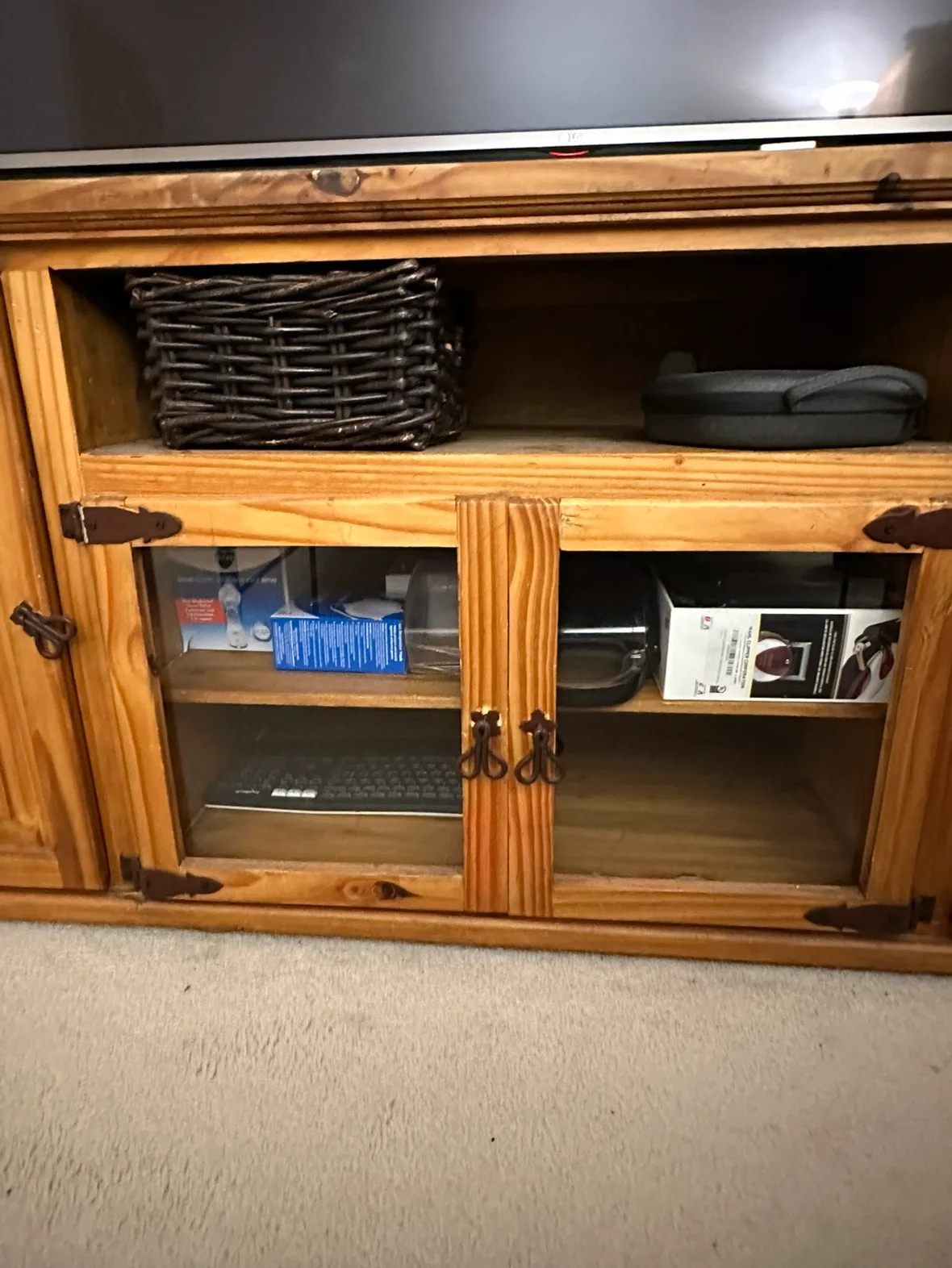 Full wood and natural finish TV cabinet (only 1) image indicator(6)