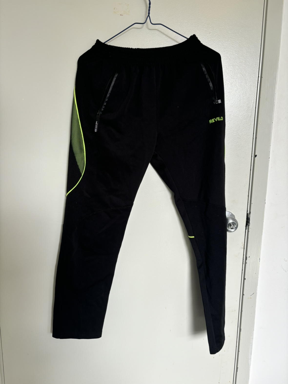 Revilo Black & Lime Green Track Pants