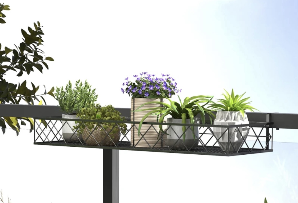 Black Metal Balcony Planter