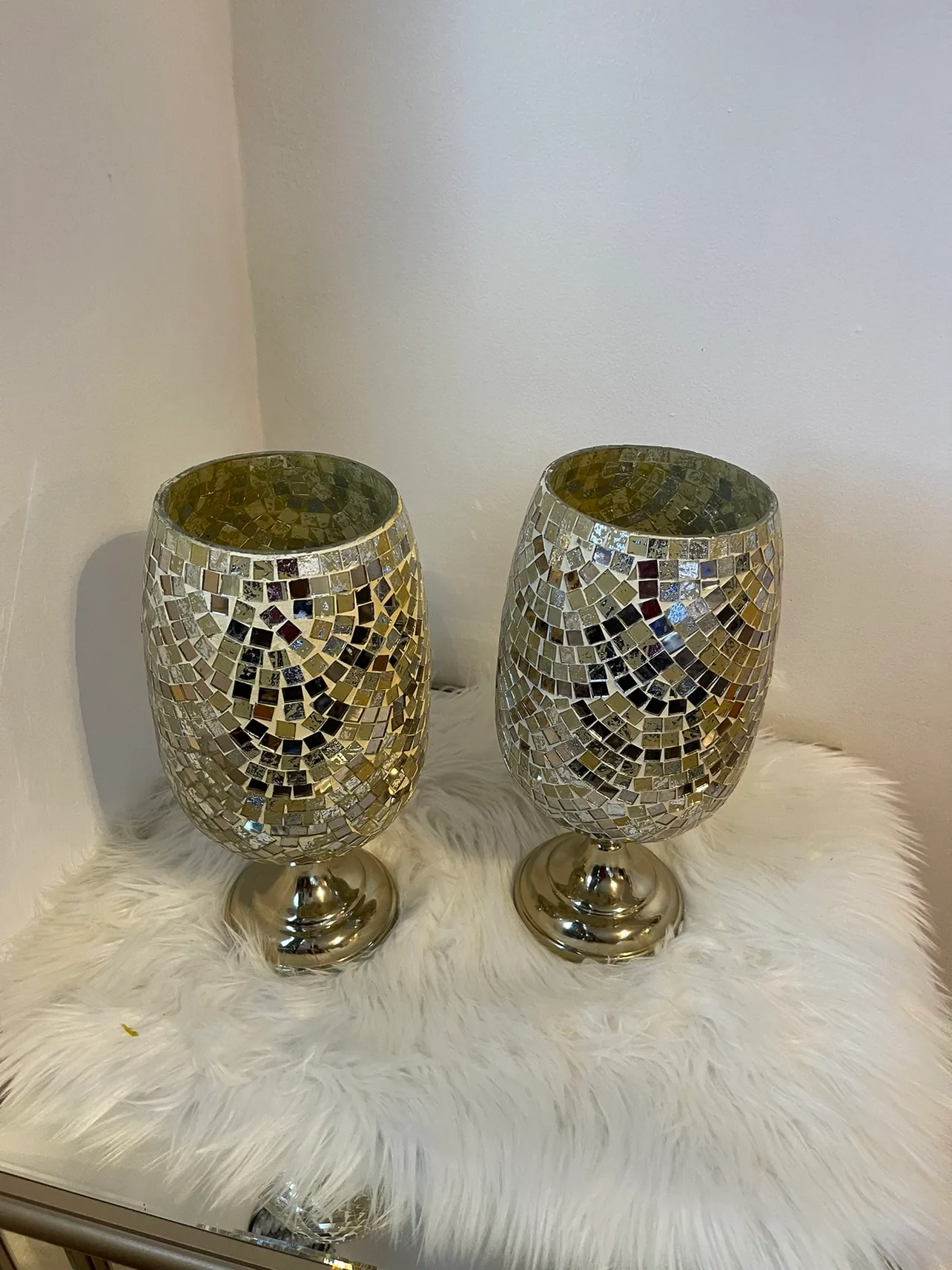 Set of 2 Mosaic Candle Holders image indicator(4)