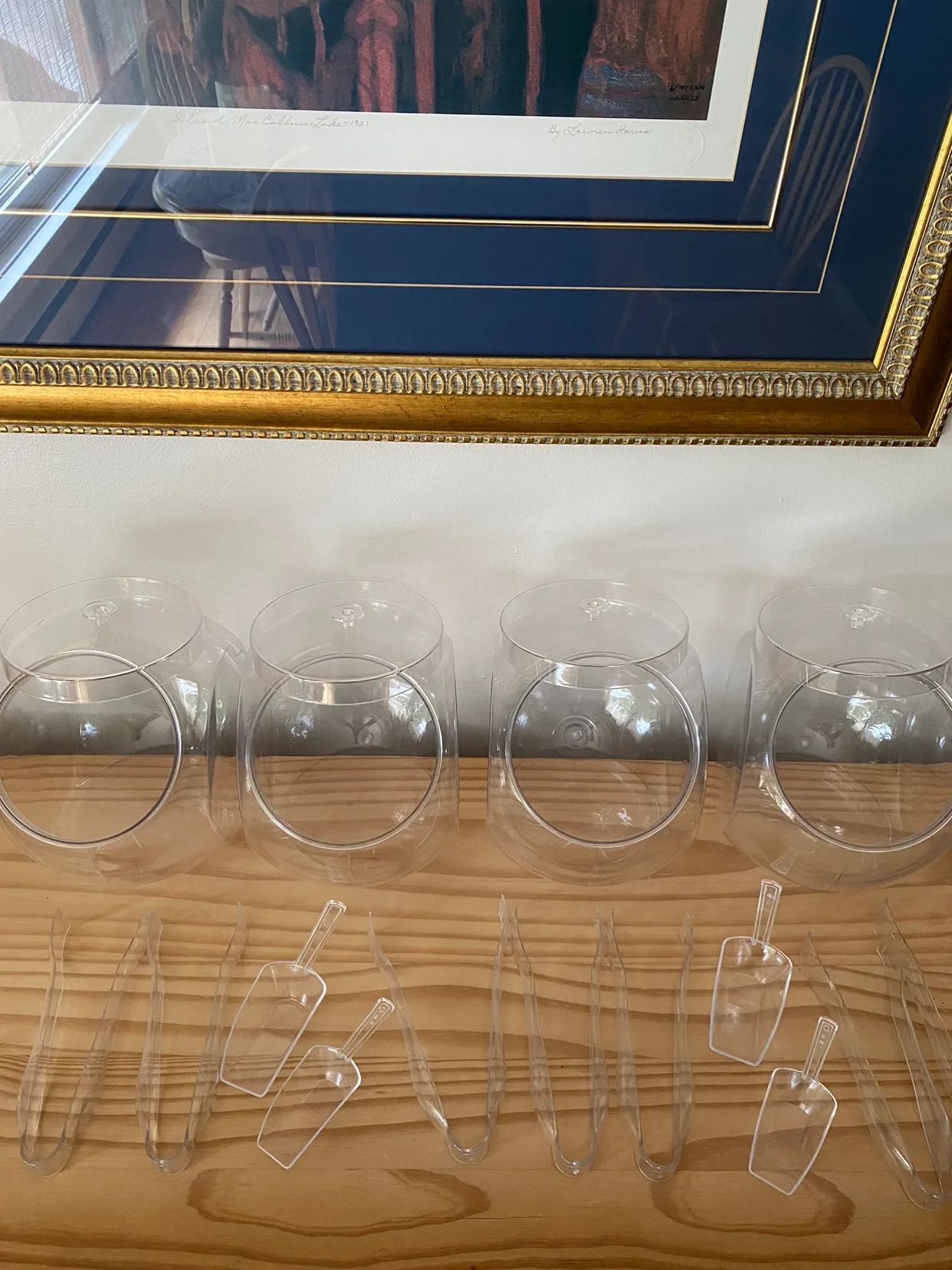 4 Clear Plastic Party Containers with Serving Utensils image indicator(2)