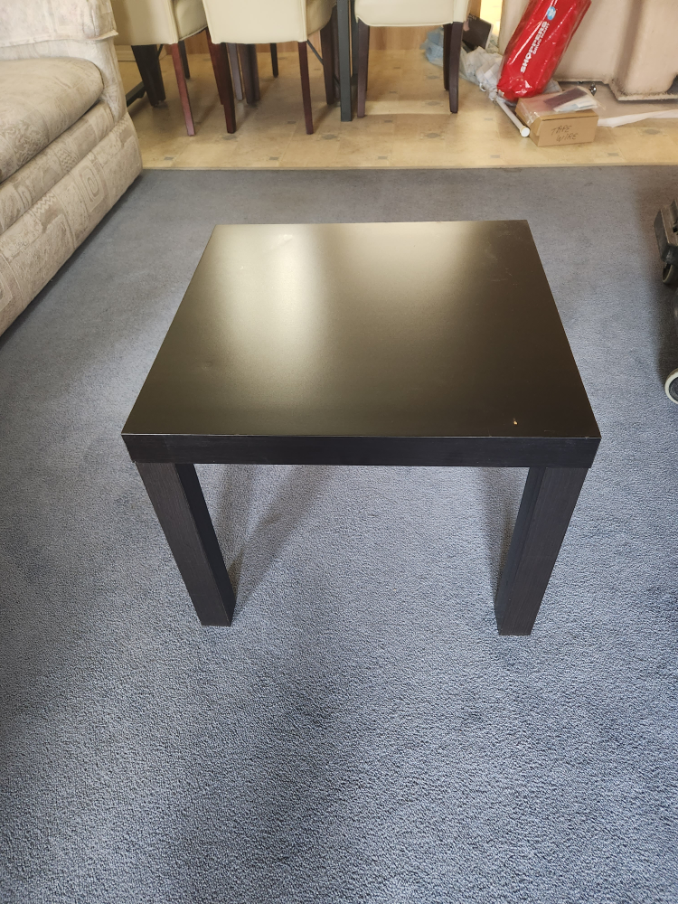 Black square side table