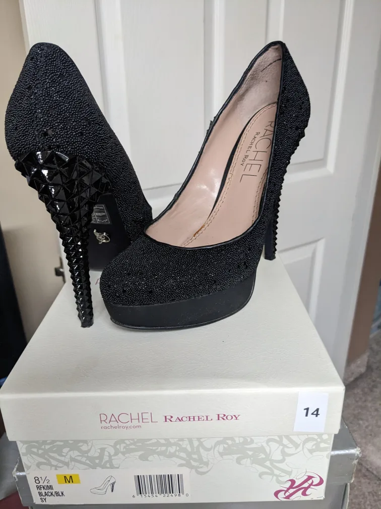 Rachel Roy Black Platform Heels image indicator(2)