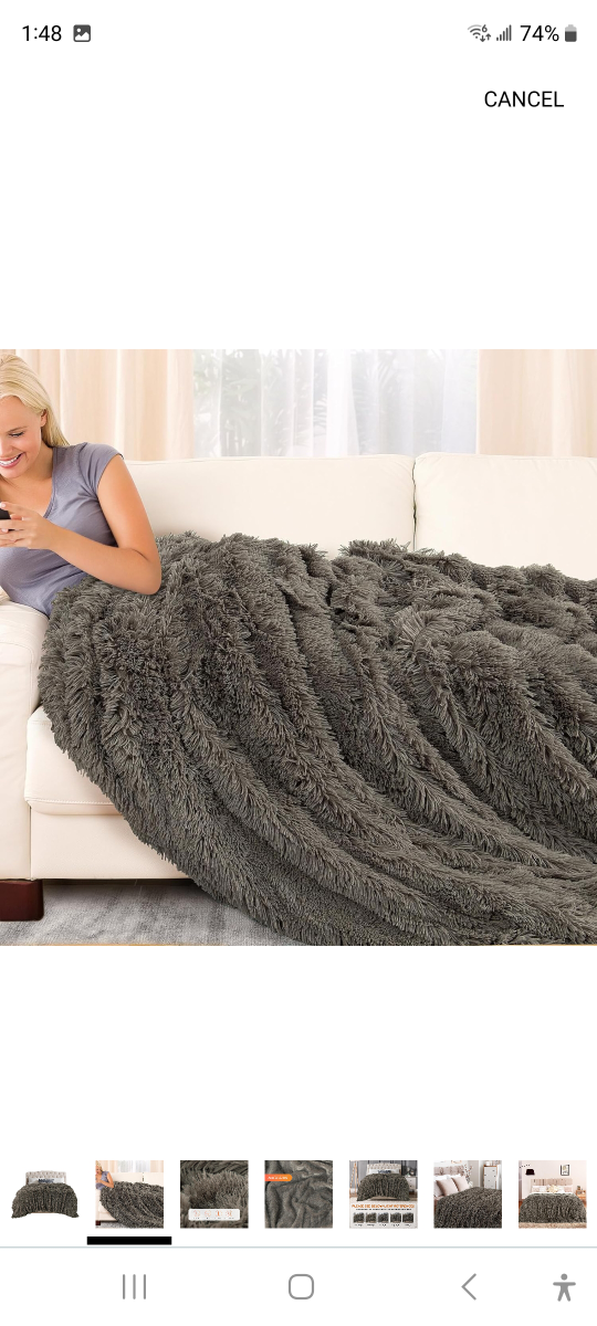 New extra soft fuzzy fur blanket queen size 78" x 90". - photo 2