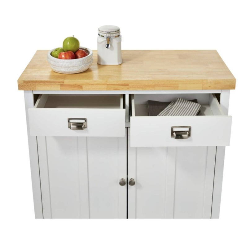 MOVING SALE!!! White Kitchen Island with Butcher Block Top - photo 3