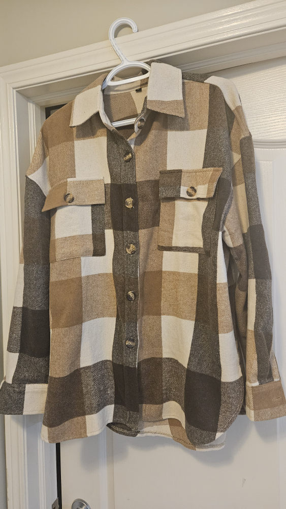 Brown Plaid Flannel Shirt