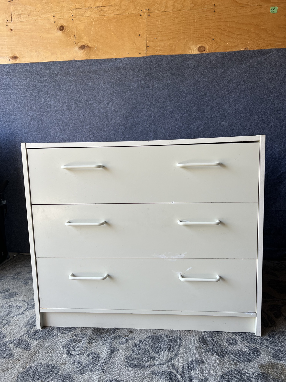 White Three Drawer Dresser