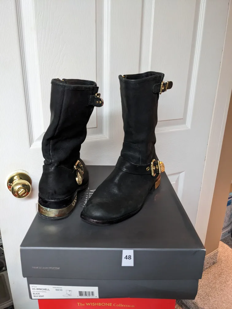 Vince Camuto Black Leather Boots image indicator(2)