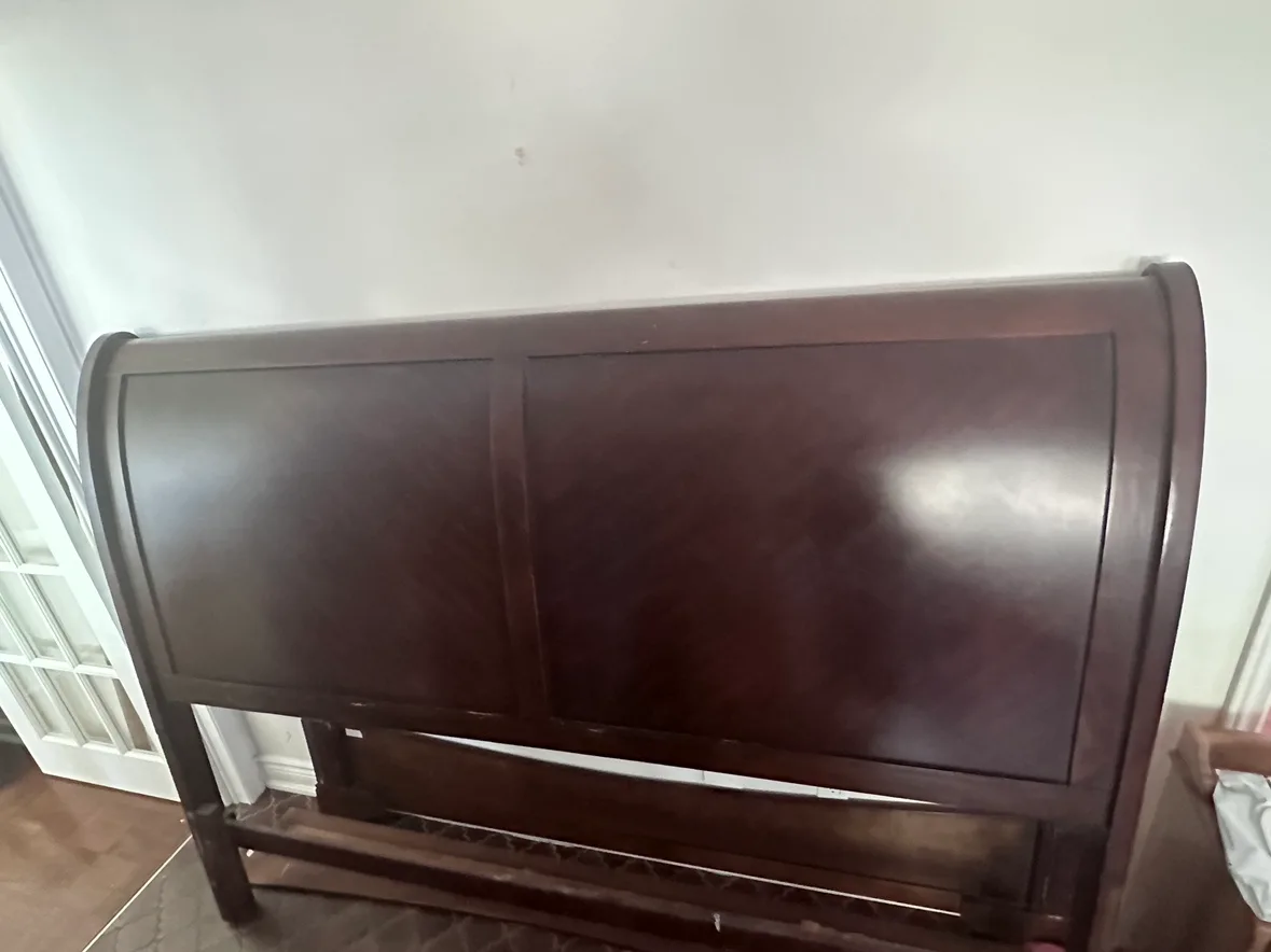 King size bed frame in dark brown image indicator(3)