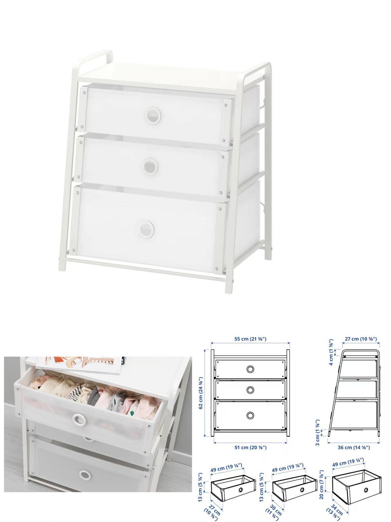 IKEA LOTE 3-Drawer Chest - photo 2