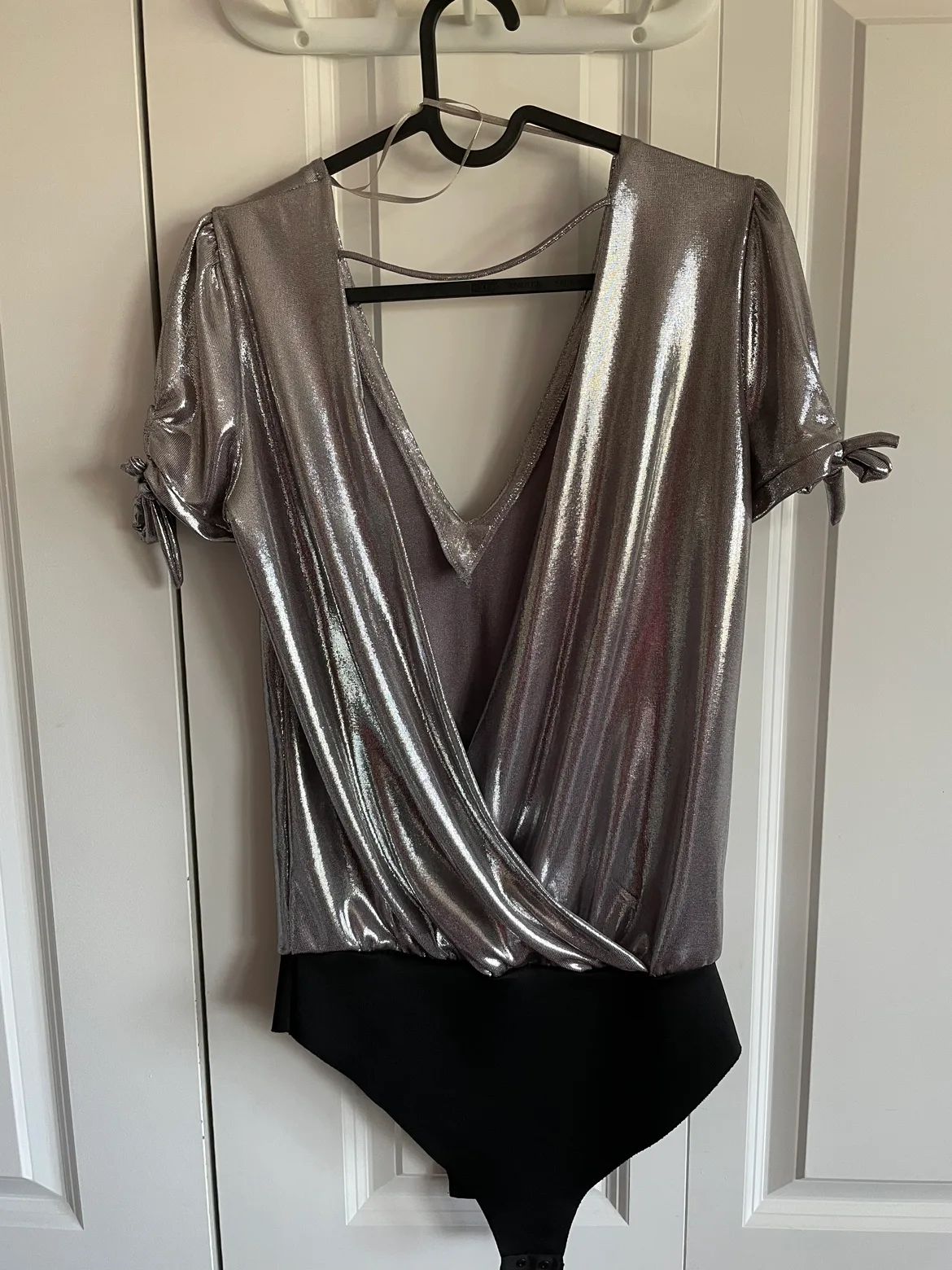 Bershka Silver Open back Bodysuit (special edition) image indicator(2)