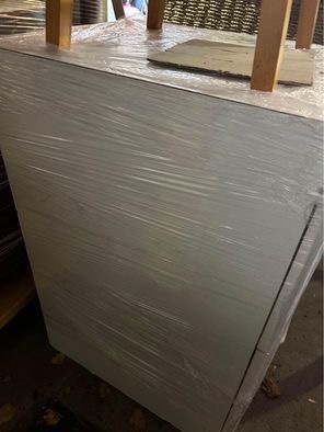 White wooden 2 drawer filing cabinet melamine with lock and key - photo 4