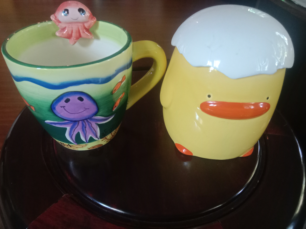 Yellow Duck Mug and Octopus Mug