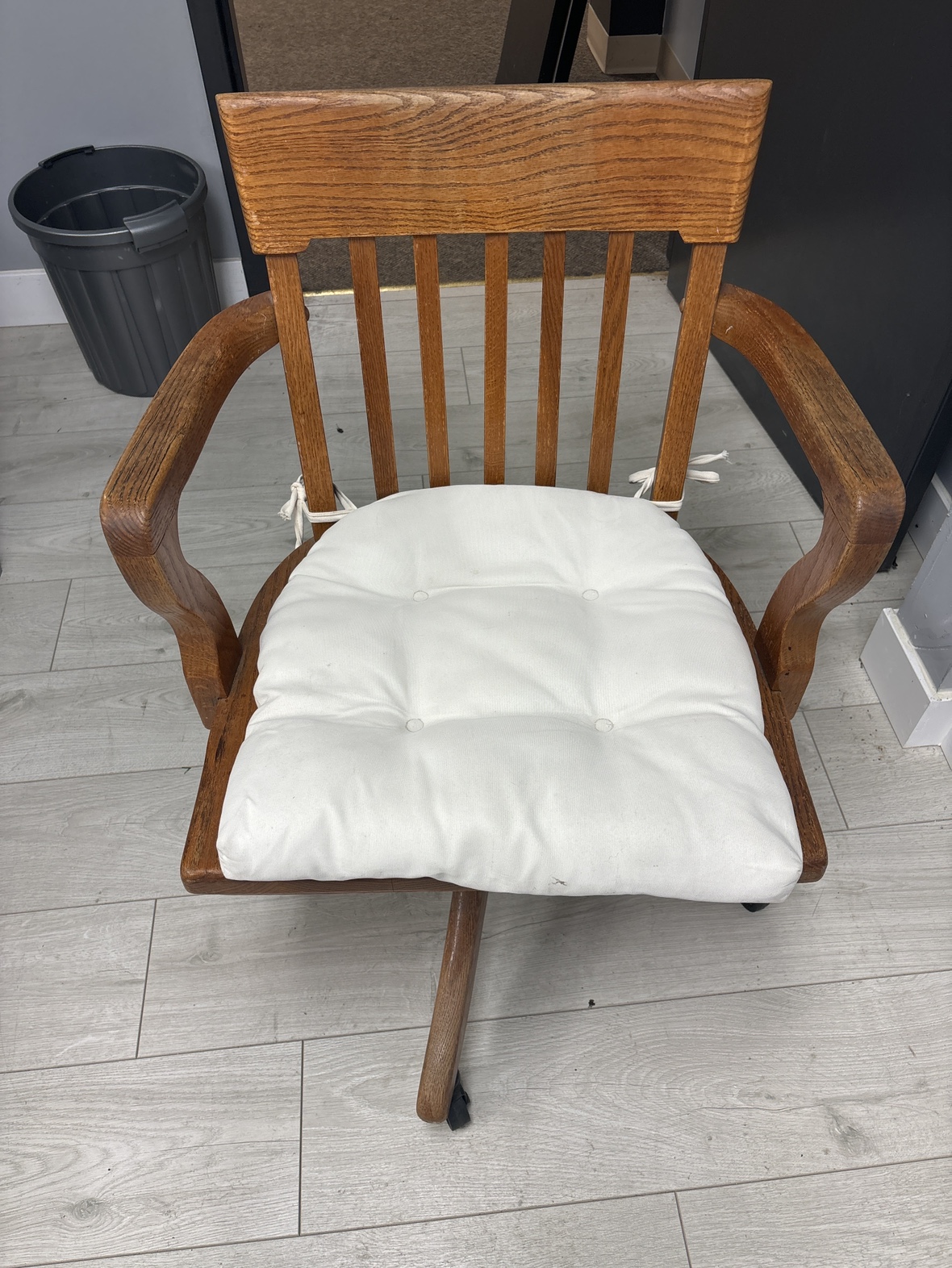 Vintage Wooden Swivel Chair